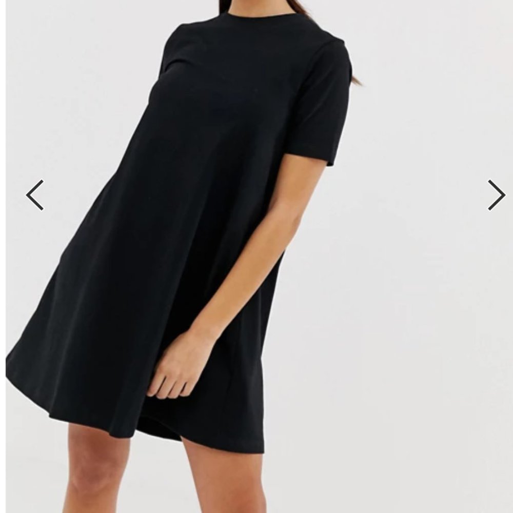 Mini T-Shirt Dress Black Size 4